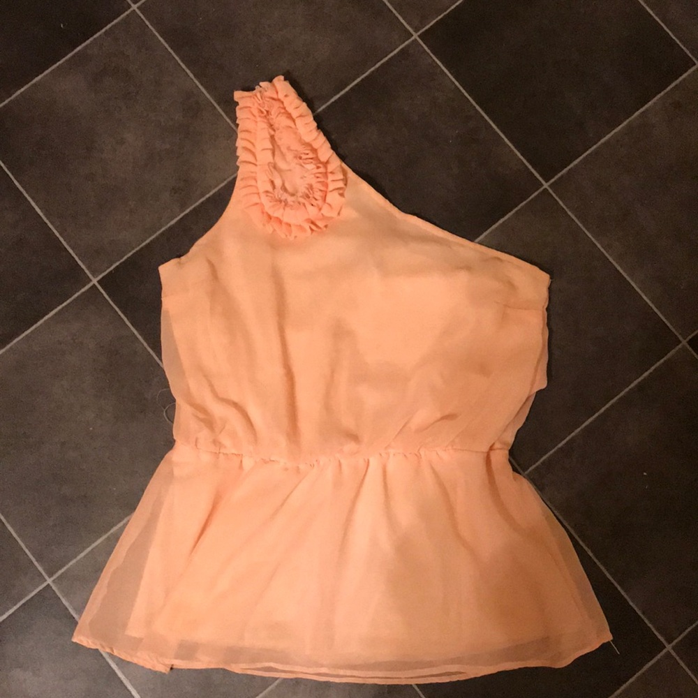 Peach one shoulder blouse